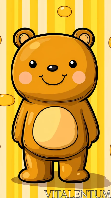 AI ART Charming Bear with Rosy Cheeks