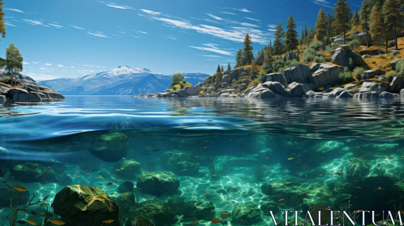 Underwater Lake Illustration: An Exploration of Marine Tranquility AI Image