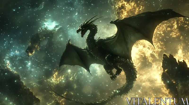 Dragon in Space AI Image