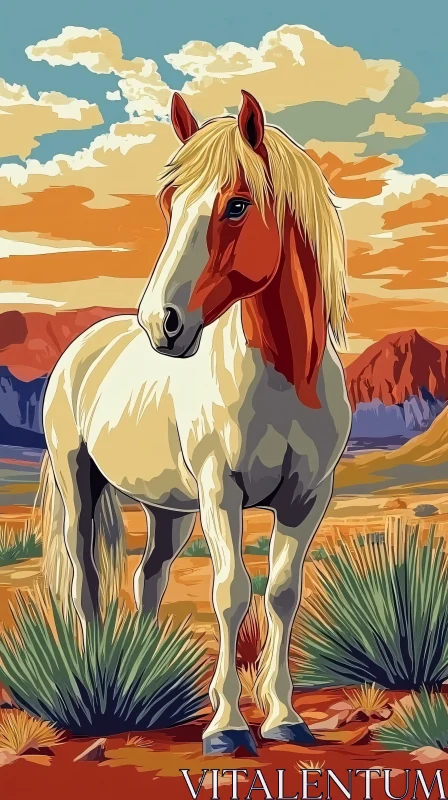 AI ART Desert Horse Art Scene