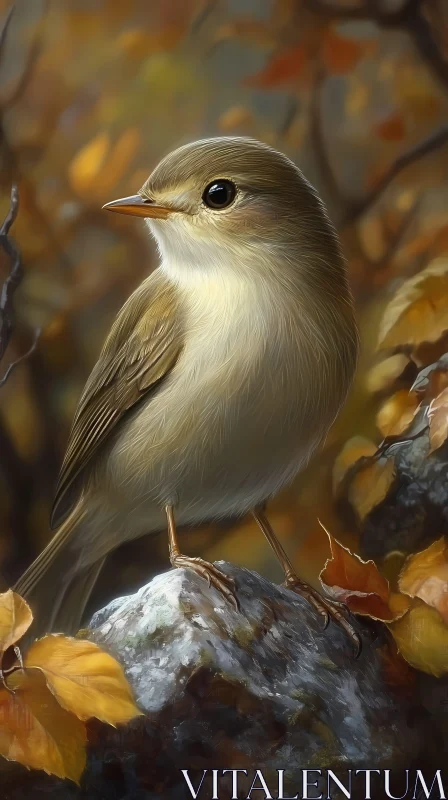 Graceful Bird in Fall Environment AI Image