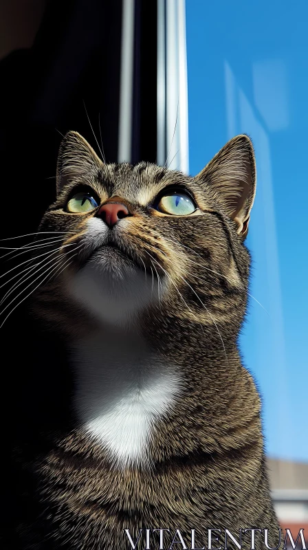 Tabby Cat Watching the World AI Image