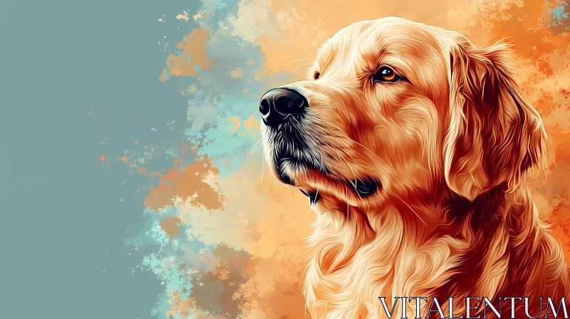 Golden Retriever Portrait AI Image