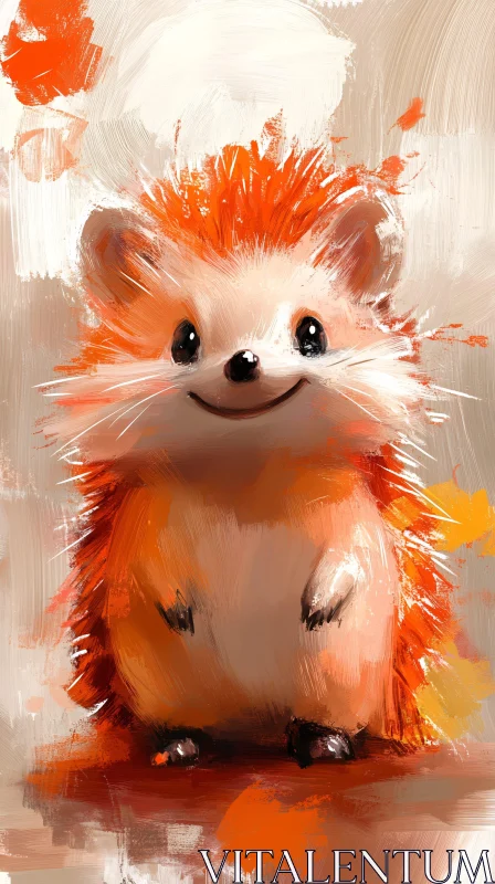 AI ART Cute Hedgehog Painting