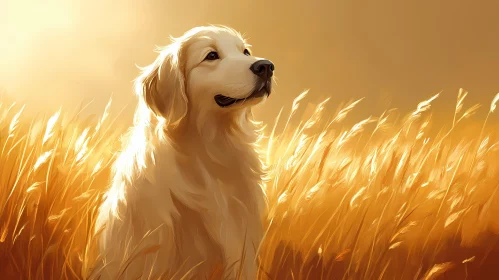 Serene Dog in Golden Light
