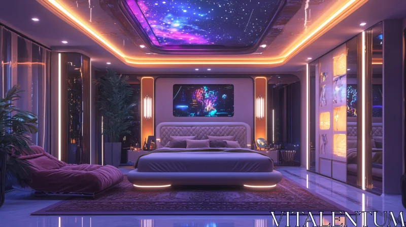 AI ART Futuristic Luxury Bedroom Decor