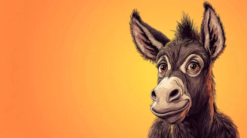 Whimsical Donkey Portrait Art
