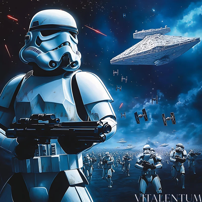 Legion of Stormtroopers in Space AI Image