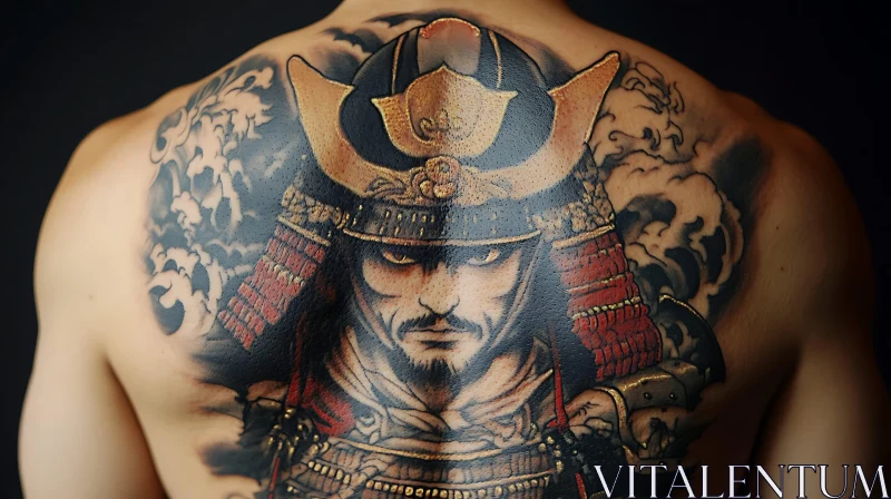 AI ART Warrior Ink: Samurai Tattoo Design