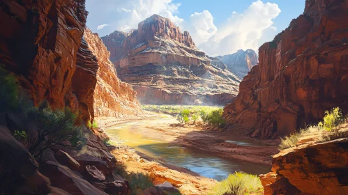 Majestic Canyon River Landscape