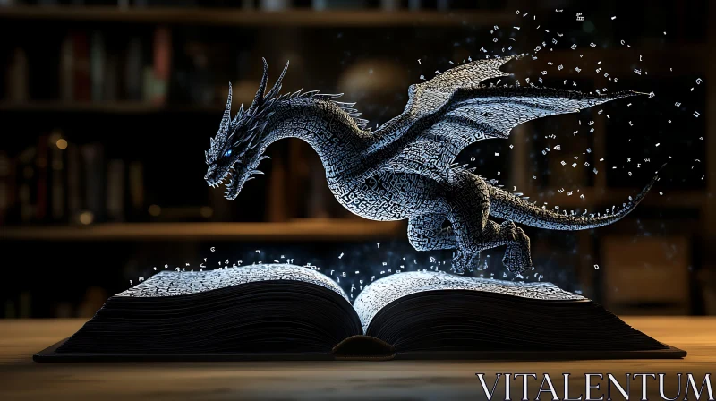 AI ART Dragon's Ascent from the Written Word