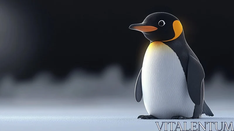 Penguin in Cool-Toned Environment AI Image