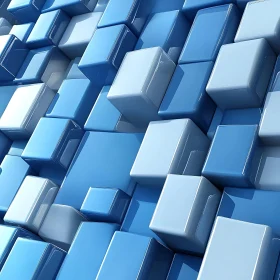 Dimensional Blue Cube Composition