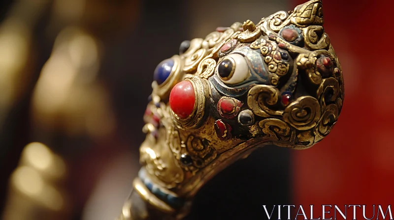 AI ART Jeweled Golden Artifact with Eye Detail