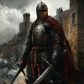 Armored Knight with Swords, Castle Under Siege