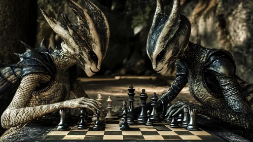 Chess Game with Reptilian Aliens