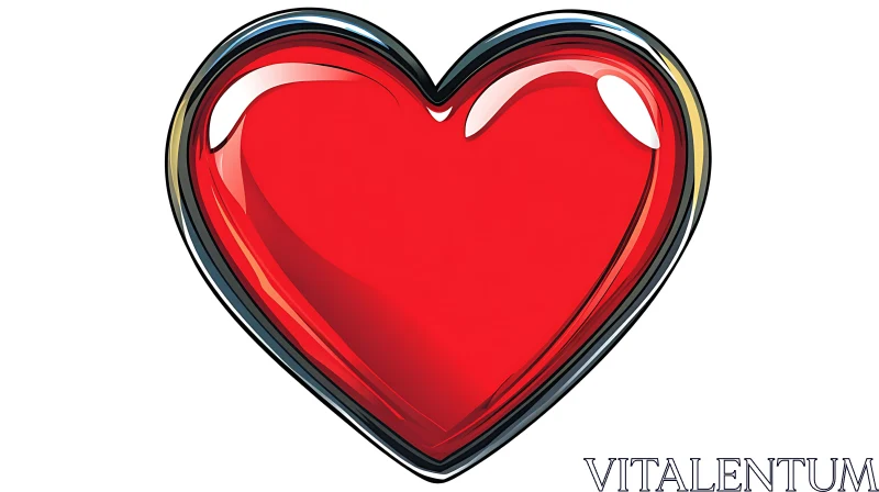 Stylized Heart Illustration on White AI Image