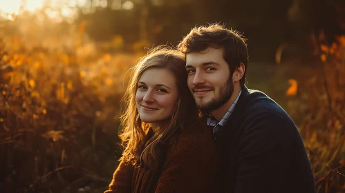 Golden Hour Couple's Embrace