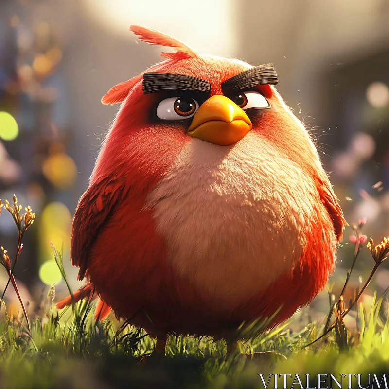 Angry Bird Character Portrait AI Image