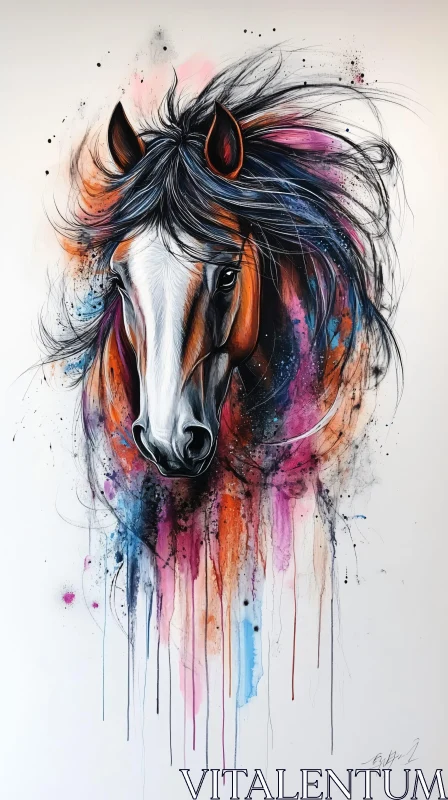 AI ART Abstract Horse Art