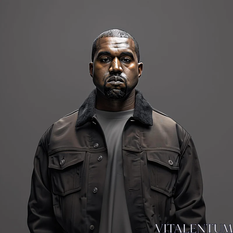 Kanye West in Fashionable Attire AI Image