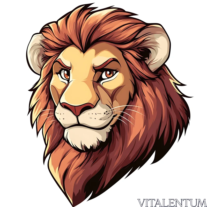 Lion Head Portrait AI Image