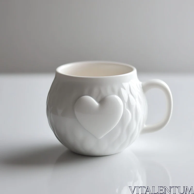 Ceramic Mug with Heart AI Image