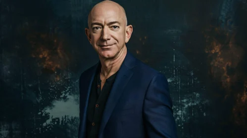 Jeff Bezos in a Dark Navy Suit