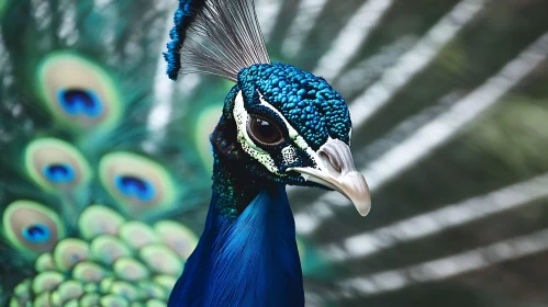 Peacock's Regal Gaze: A Study in Blue