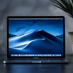 Serene Desert Dune on Laptop Screen