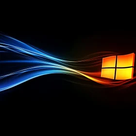 Digital Waves Surrounding Windows Logo