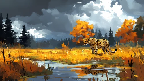 Wildlife Scene with Cheetah