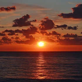 Ocean Sunset with Clouds