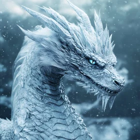 Frozen Scales: An Ice Dragon Portrait