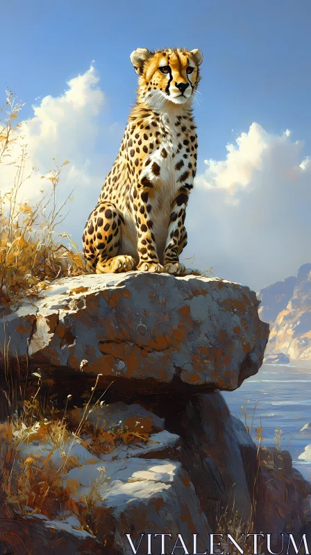 Cheetah in Natural Habitat AI Image