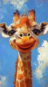 Smiling Giraffe in Artistic Expression