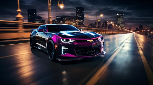 Chevrolet Camaro Night Drive: A Digital Art Exploration