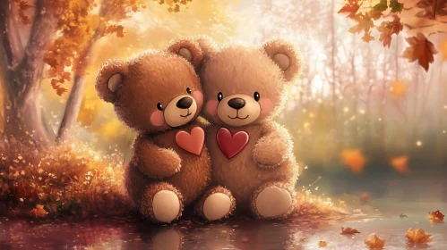 Heartfelt Teddy Bear Embrace Fall