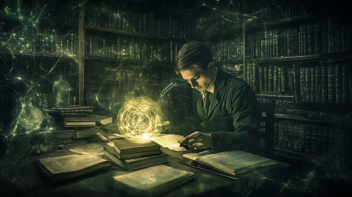 Enchanted Study: A Scholar's Illumination