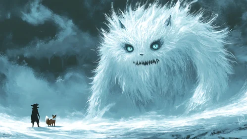 Giant Snow Creature and Companions