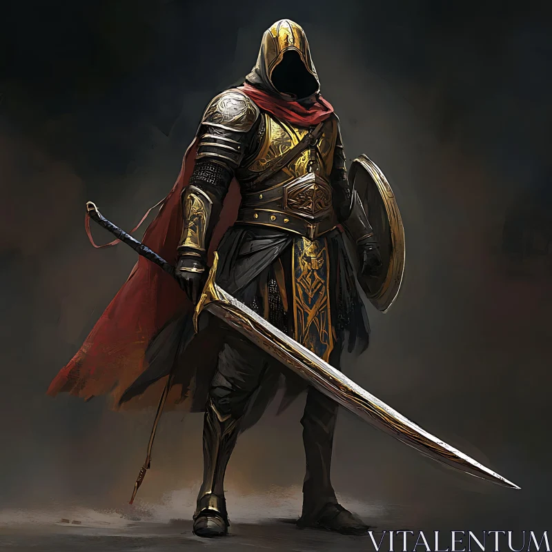 Golden Armor Medieval Warrior AI Image