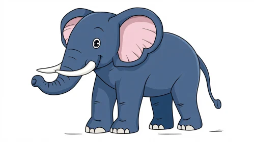 Friendly Cartoon Elephant Art