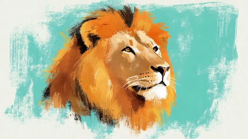 Lion in Painterly Style