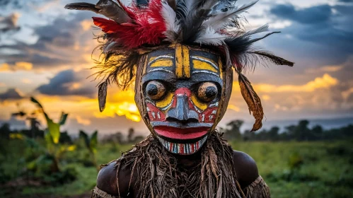 Feathered Mask in Twilight