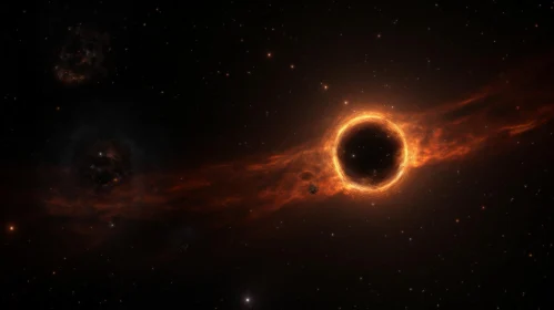Mysterious Black Hole near a Radiant Star | Octane Render | Panoramic Scale