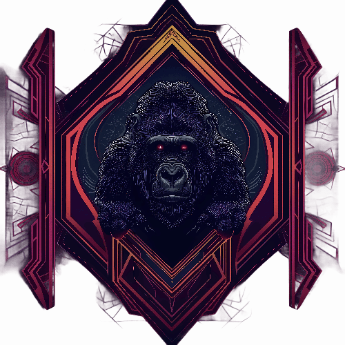 Mysterious Gorilla with Tribal Mandala Design T-Shirt POD Design