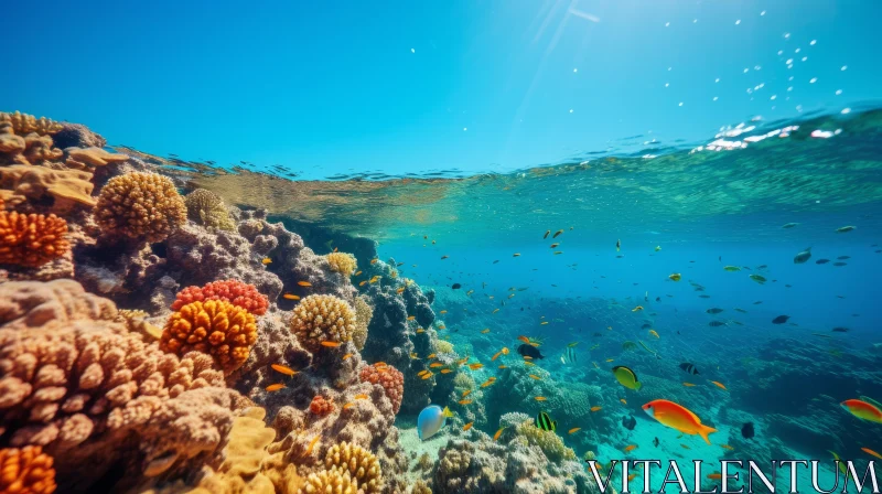 AI ART Underwater Coral Reef with Fish - A Sun-Soaked Australian Landscape