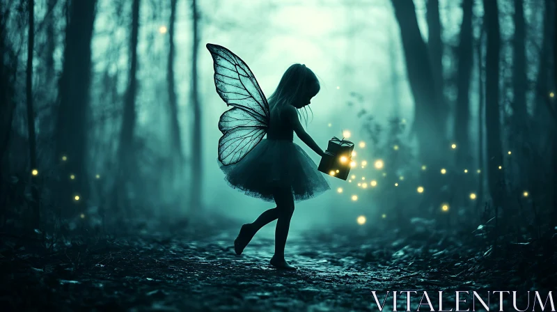 AI ART Mystical Fairy with Glowing Present