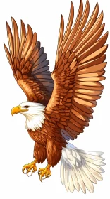 Powerful Eagle Soaring in Illustration