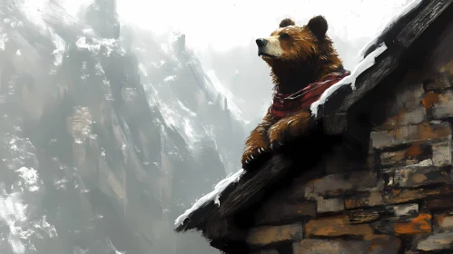 Bear in Snowy Mountains